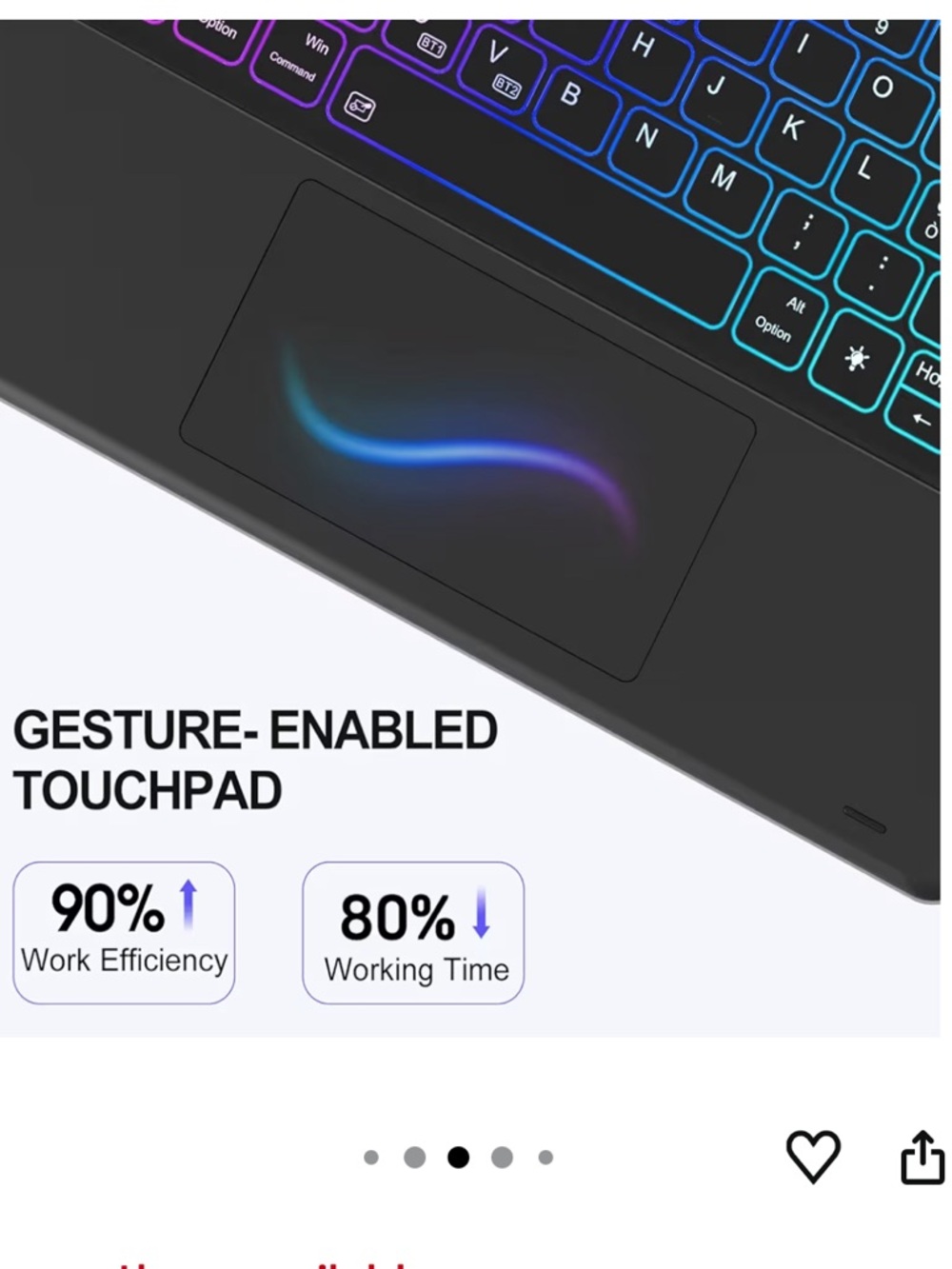 Magnetic Detachable Keyboard Case for iPad Pro 12.9 - Black - Picture 3 of 10